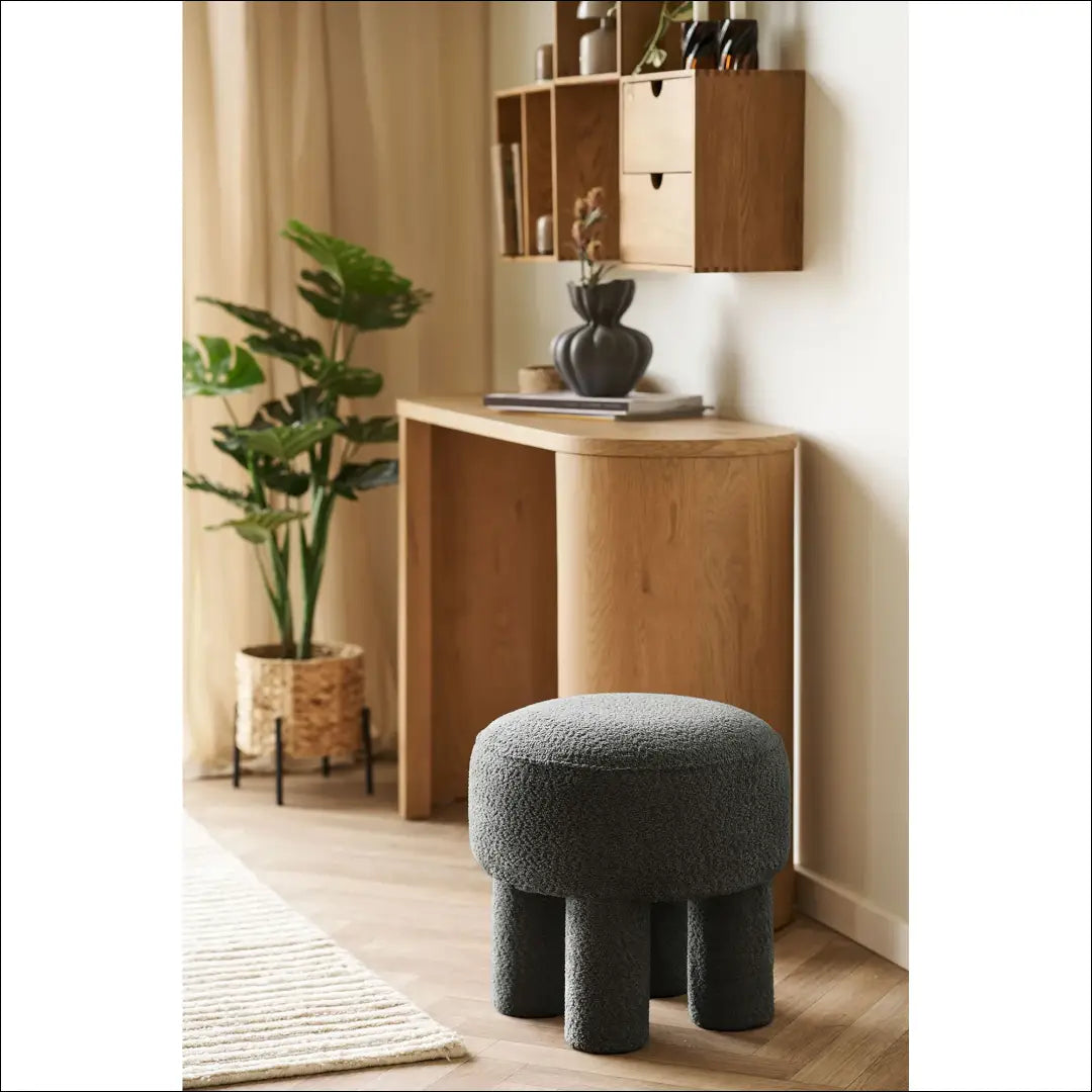 Pufas anglies spalvos ø43x43 cm RD279 - €97 Save 15% 50-100, __label:Pristatymas 5-14 d.d., Charcoal, nordic, Poufs €50