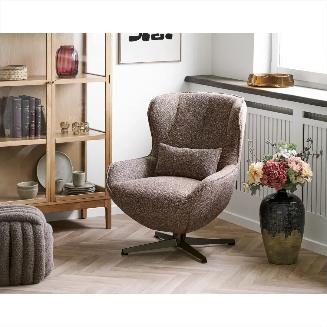 Pufas rudas 48x48x43 cm RD298 - €82 Save 15% 50-100, __label:Pristatymas 5-14 d.d., nordic, Poufs, Ruda €50 to €100