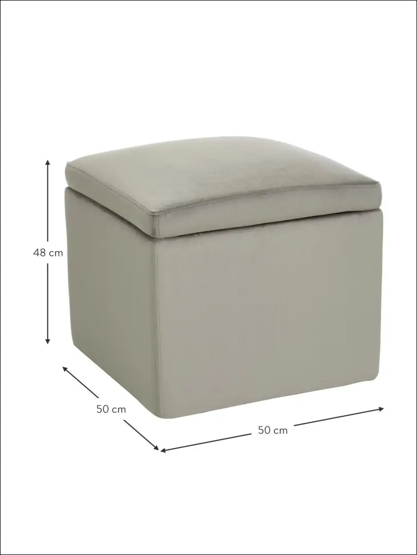 Pufas su daiktadėže MI339 - €45 Save 70% 25-50, __label:Pristatymas 1-2 d.d., color-pilka, material-aksomas,