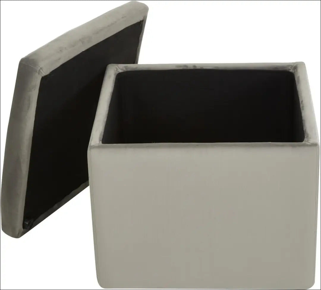 Pufas su daiktadėže MI339 - €45 Save 70% 25-50, __label:Pristatymas 1-2 d.d., color-pilka, material-aksomas,