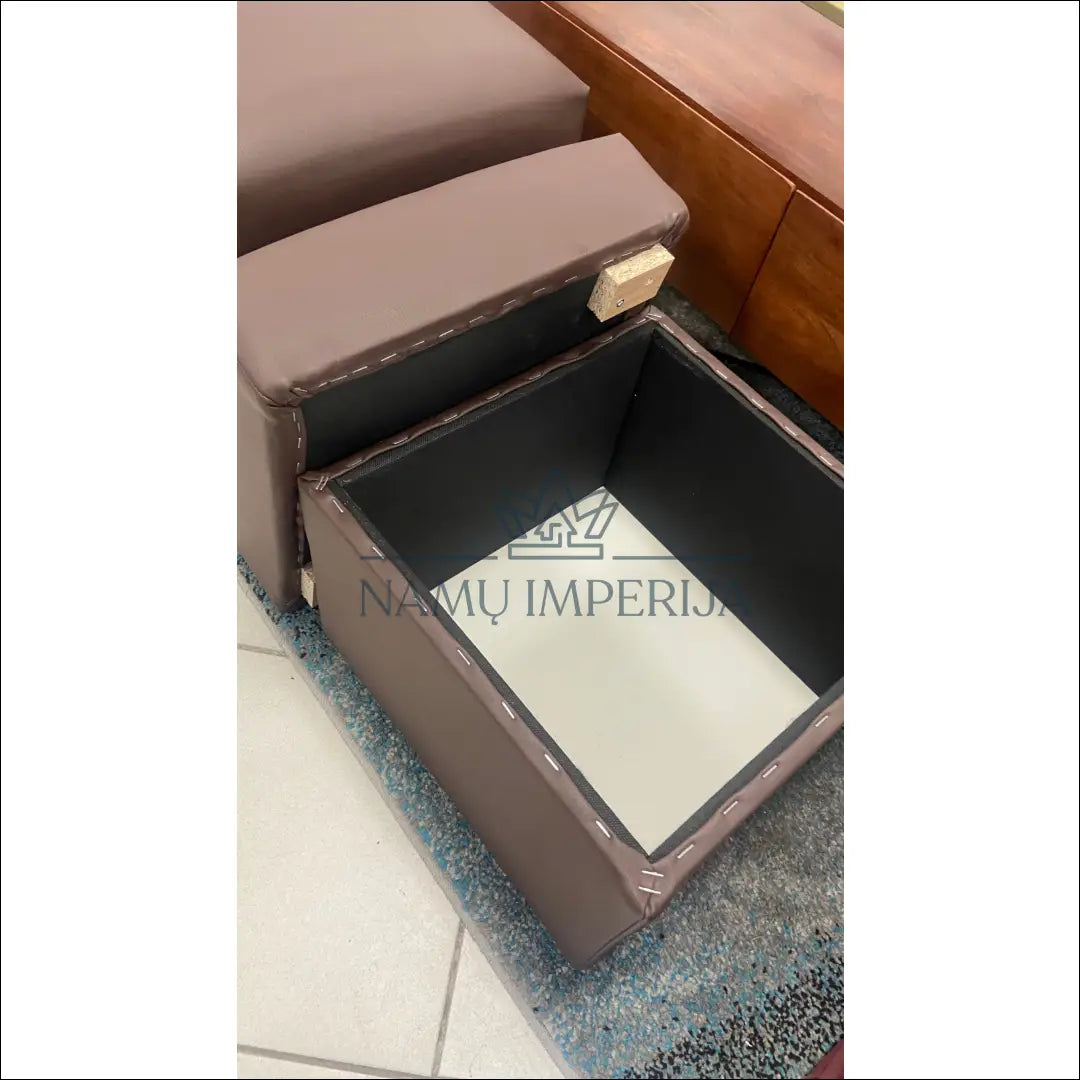 Pufas su daiktadėže MI385 - €40 Save 50% 25-50, __label:Pristatymas 1-2 d.d., color-ruda, material-eko-oda, minkšti