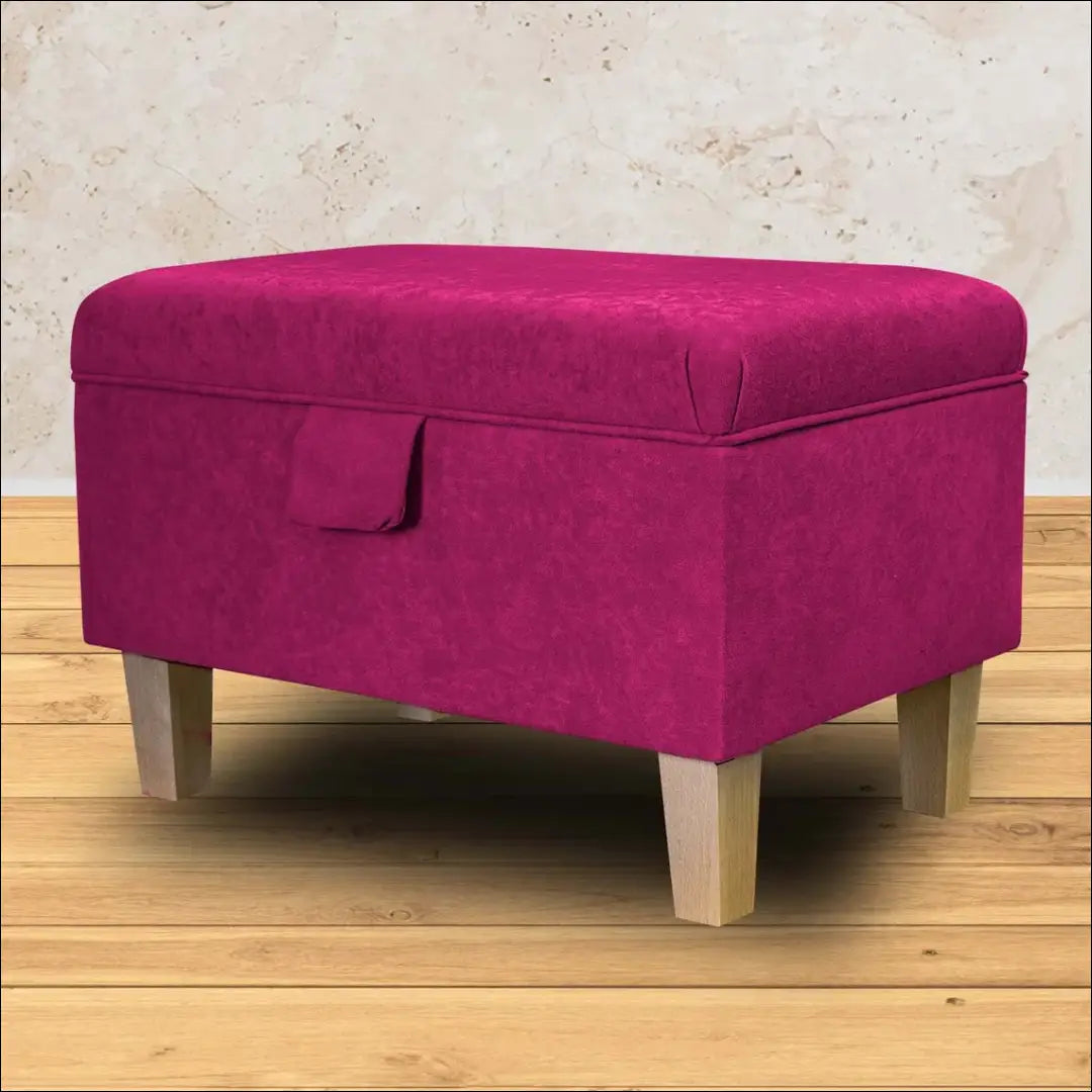 Pufas su daiktadėže MI714 - €77 Save 50% 50-100, __label:Pristatymas 1-2 d.d., color-rozine, material-aksomas,