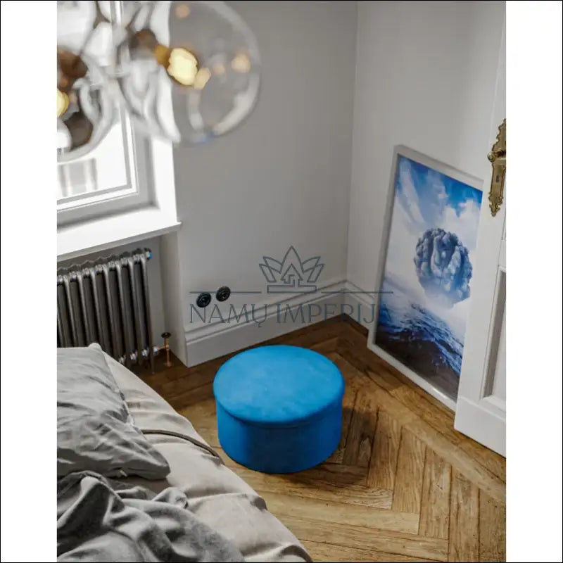 Pufas su daiktadėže MI723 - €19 Save 50% __label:Pristatymas 1-2 d.d., color-melyna, material-aksomas,