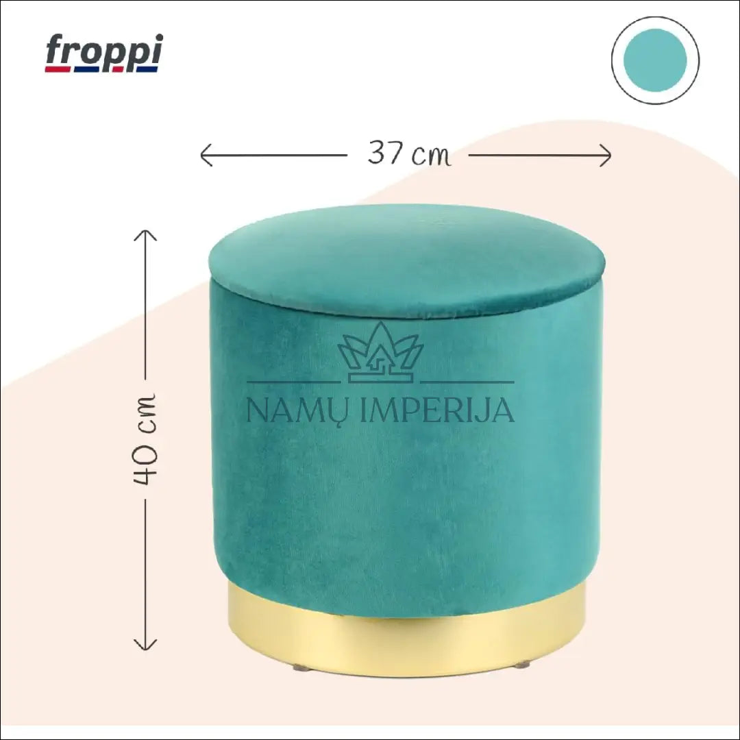 Pufas su daiktadėže MI726 - €25 Save 50% 25-50, __label:Pristatymas 1-2 d.d., color-auksine, color-turkis,