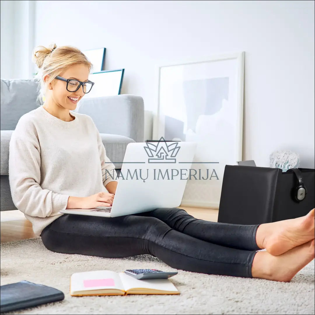 Pufas su daiktadėže MI803 - €17 Save 50% __label:Pristatymas 1-2 d.d., color-juoda, material-dirbtine-oda, minksti,