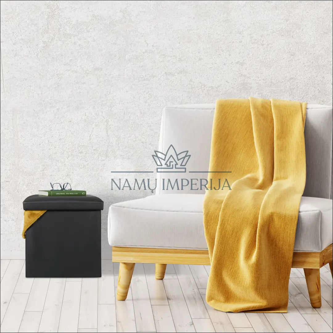 Pufas su daiktadėže MI803 - €17 Save 50% __label:Pristatymas 1-2 d.d., color-juoda, material-dirbtine-oda, minksti,
