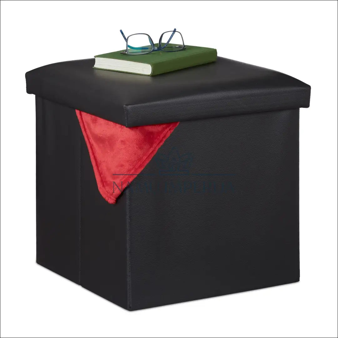 Pufas su daiktadėže MI803 - €17 Save 50% __label:Pristatymas 1-2 d.d., color-juoda, material-dirbtine-oda, minksti,
