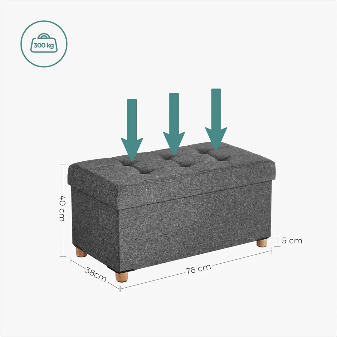 Pufas su daiktadėže MI832 - €52 Save 50% 50-100, __label:Pristatymas 1-2 d.d., color-pilka, material-gobelenas, minksti