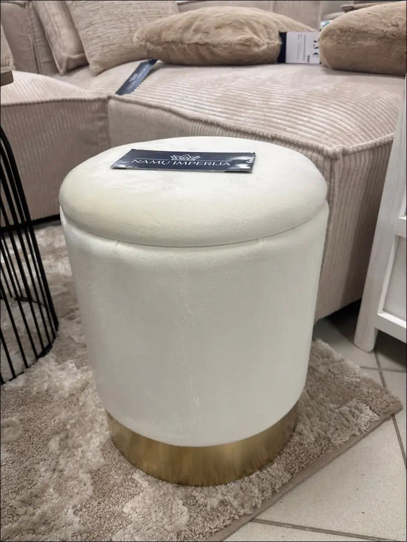 Pufas su daiktadėže MI834 - €45 Save 50% 25-50, __label:Pristatymas 1-2 d.d., color-auksine, color-kremas,