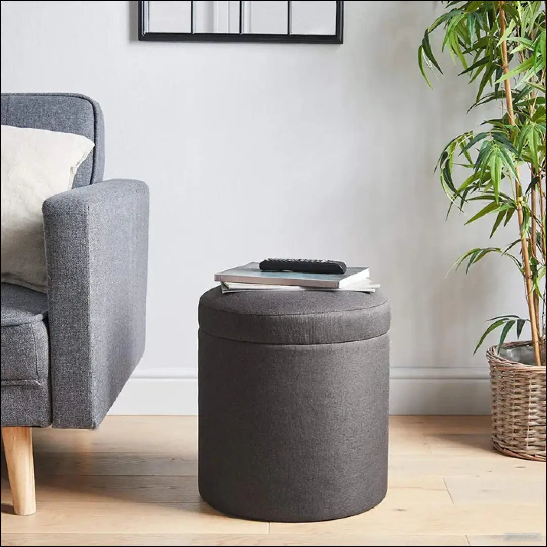 Pufas su daiktadėže MI844 - €45 Save 50% 25-50, __label:Pristatymas 1-2 d.d., color-pilka, material-poliesteris,