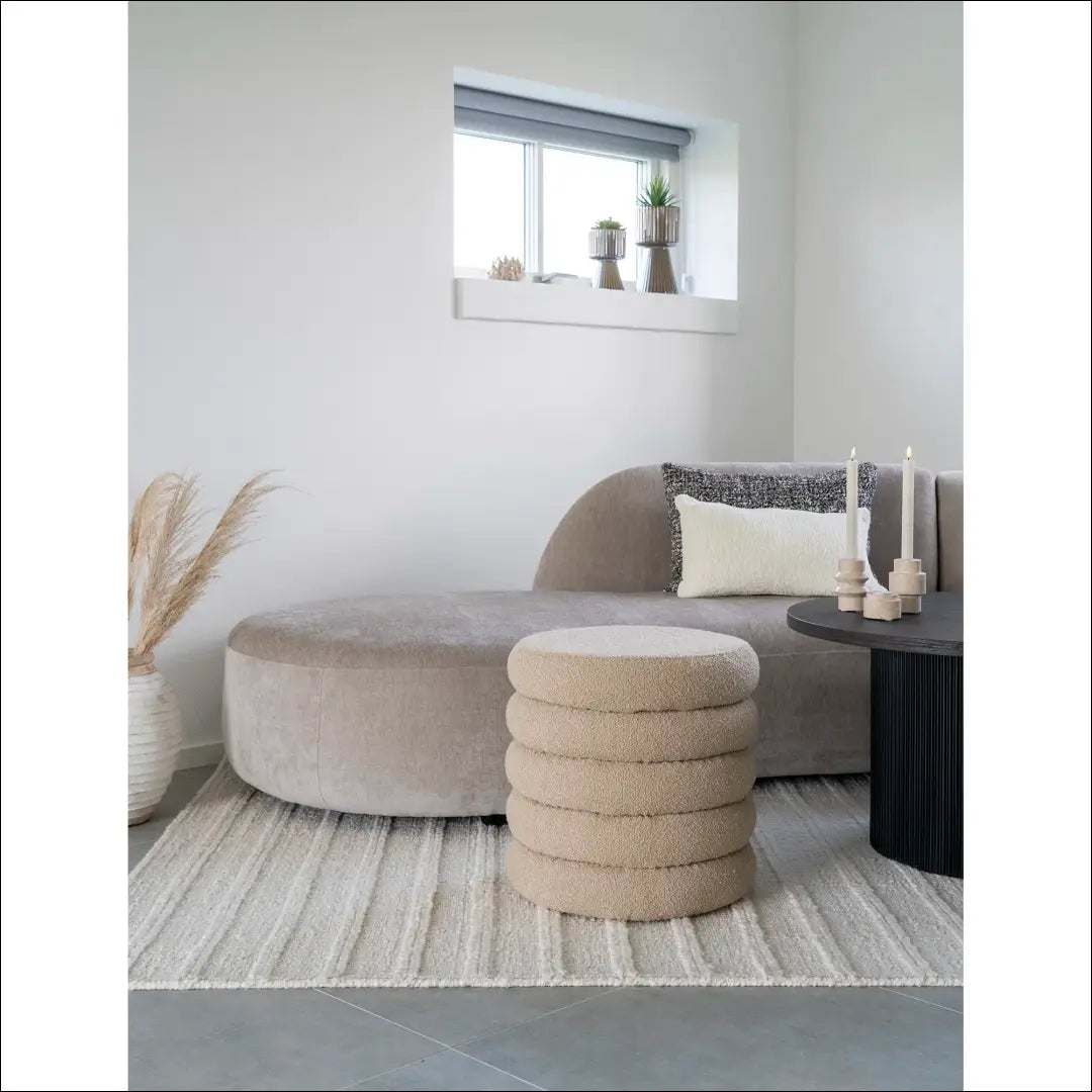 Pufas su saugykla boulé smėlio spalvos ø44x44 cm RD289 - €99 Save 15% 50-100, __label:Pristatymas 5-14 d.d., Bežinė,