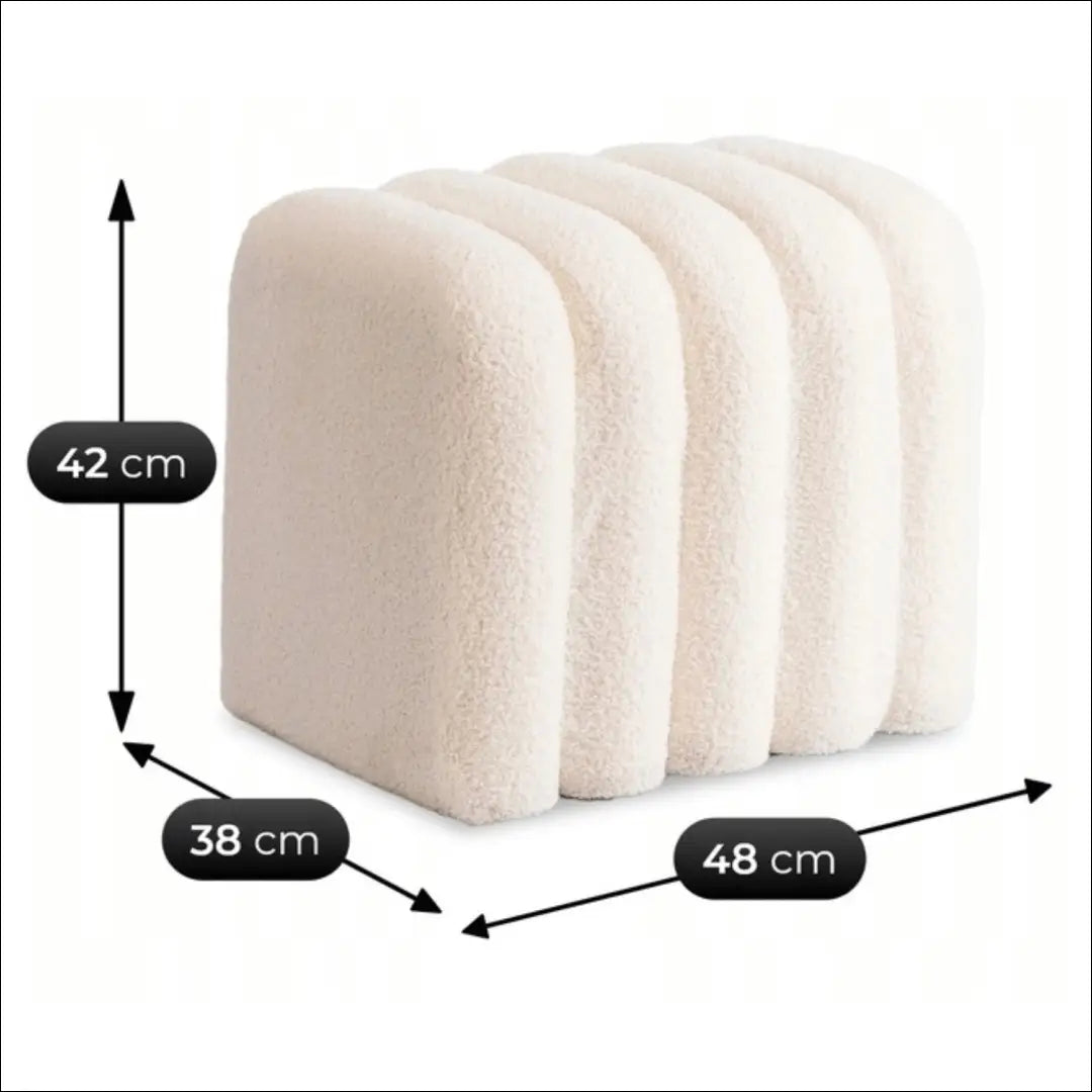 Pufas su veliūro audiniu kreminės spalvos / smėlio TE708 - €56 Save 15% 50-100, __label:Pristatymas 5-14 d.d., elite,