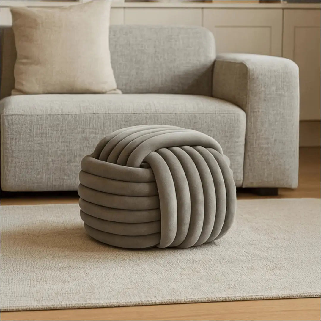Pufas su veliūro audiniu pilkos spalvos / kreminės TE706 - €56 Save 15% 50-100, __label:Pristatymas 5-14 d.d., elite,