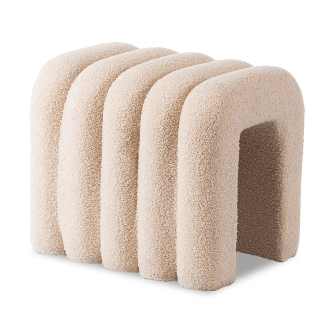 Pufas su veliūro audiniu smėlio spalvos / kreminės TE739 - €55 Save 15% 50-100, __label:Pristatymas 5-14 d.d., elite,