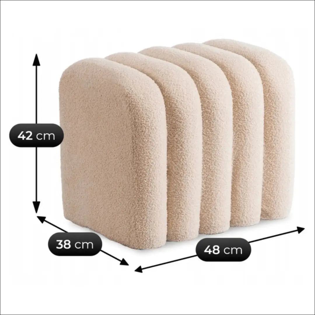 Pufas su veliūro audiniu smėlio spalvos TE734 - €56 Save 15% 50-100, __label:Pristatymas 5-14 d.d., elite,