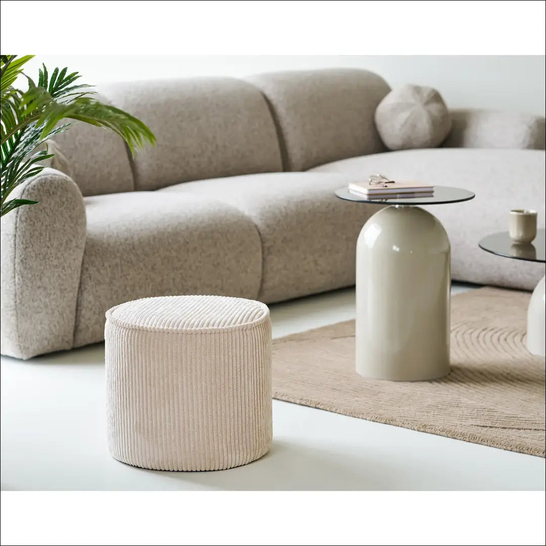 Pufas velvetas smėlio spalvos ø40x35 cm RD297 - €53 Save 15% 50-100, __label:Pristatymas 5-14 d.d., Bežinė, nordic,