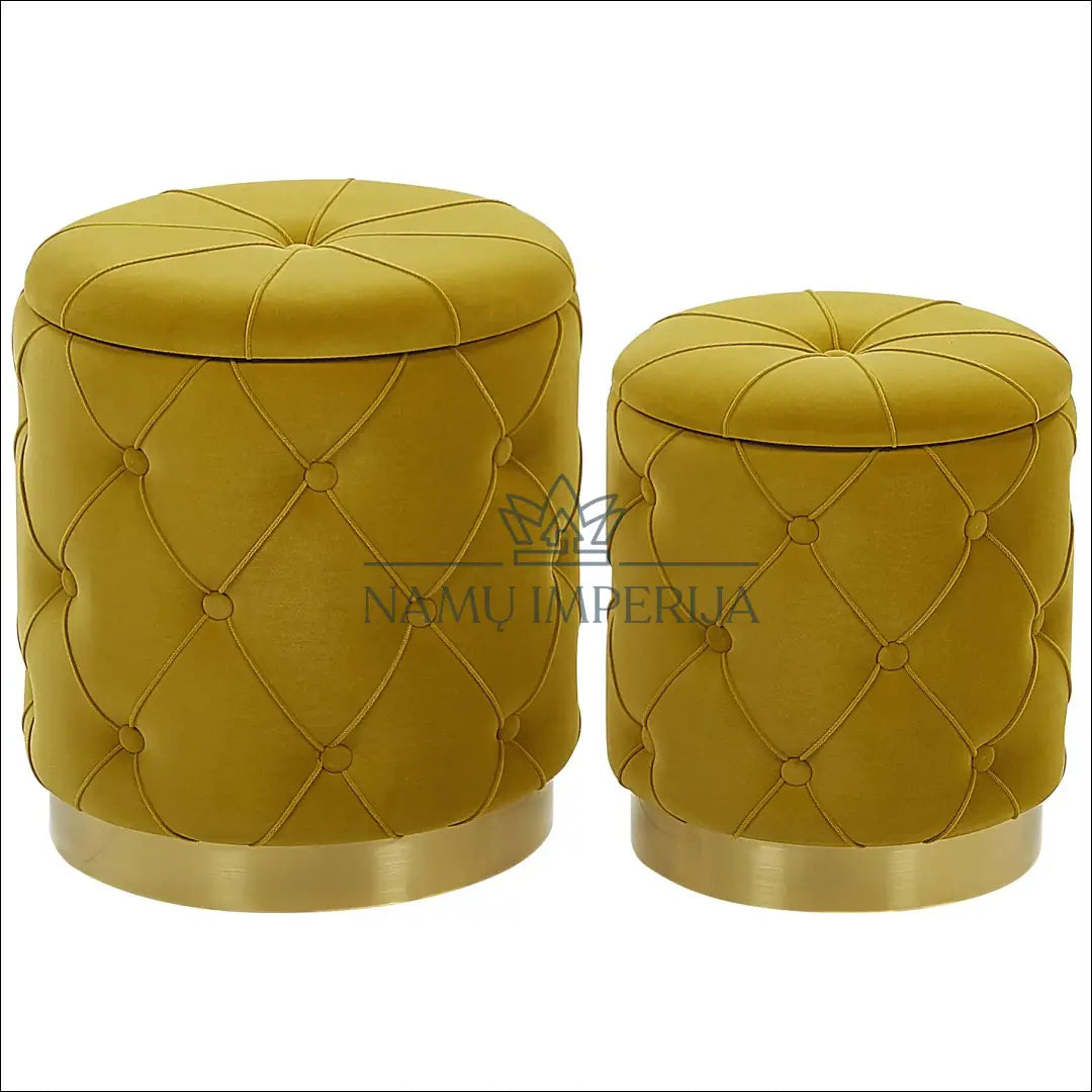 Pufų komplektas (2vnt) MI785 - €75 Save 50% 50-100, __label:Pristatymas 1-2 d.d., color-auksine, color-geltona,