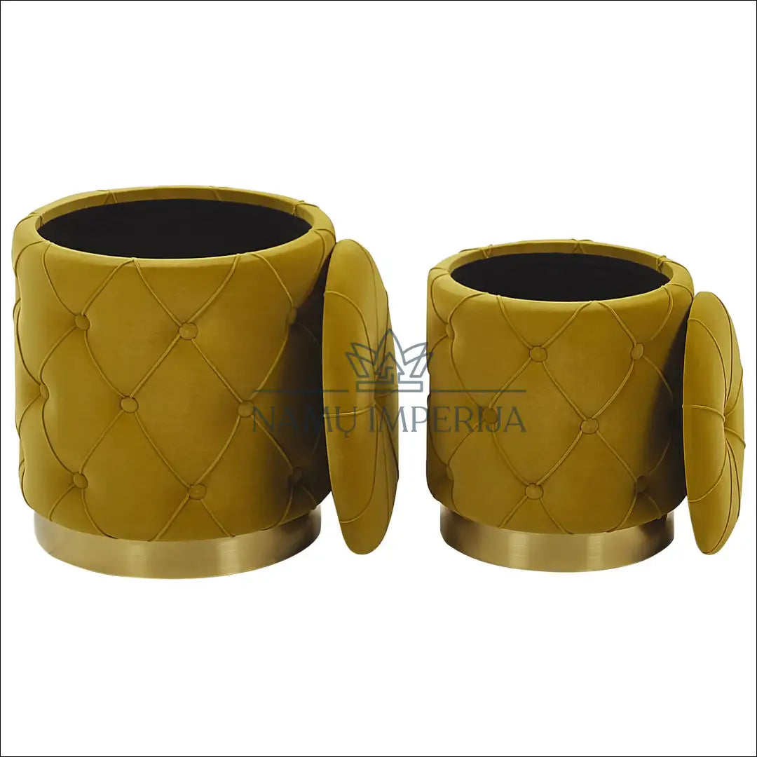 Pufų komplektas (2vnt) MI785 - €75 Save 50% 50-100, __label:Pristatymas 1-2 d.d., color-auksine, color-geltona,