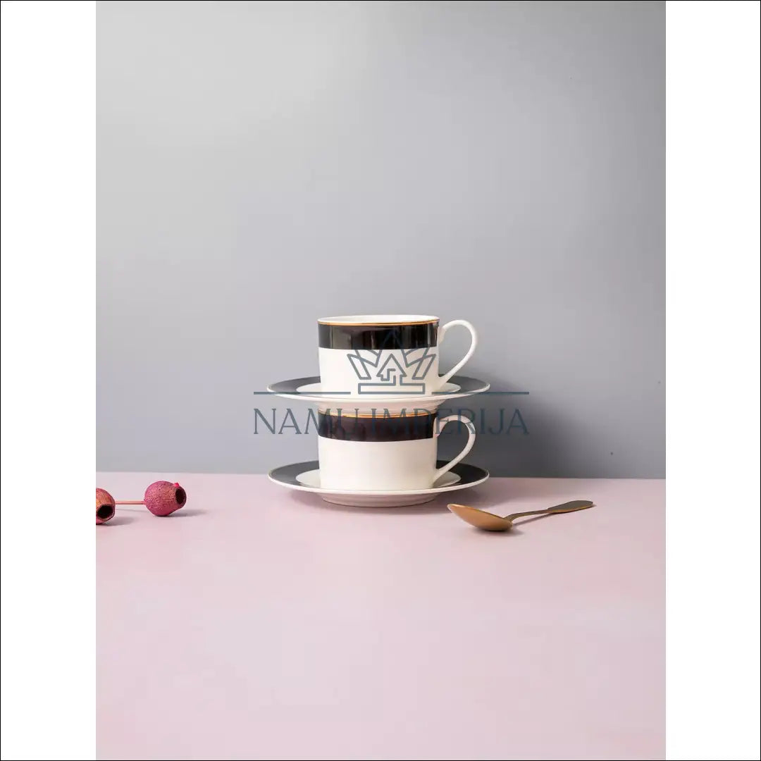 Puodelio su lėkštute komplektas (2vnt) DI9236 - €15 Save 50% __label:Pristatymas 1-2 d.d., color-auksine, color-balta,