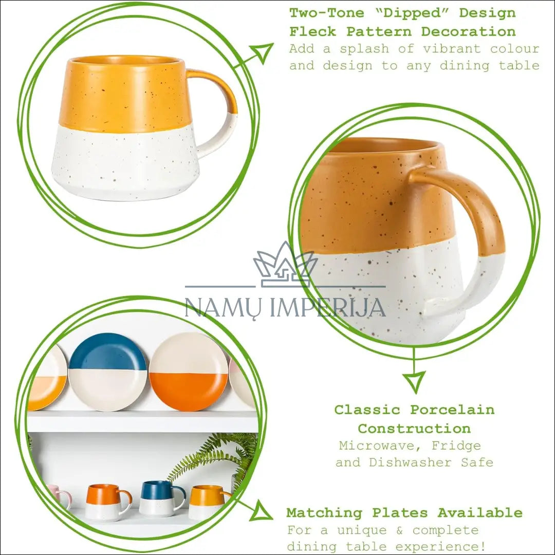 Puodelių komplektas (4vnt) DI8926 - €25 Save 50% 25-50, __label:Pristatymas 1-2 d.d., color-balta, color-geltona, indai