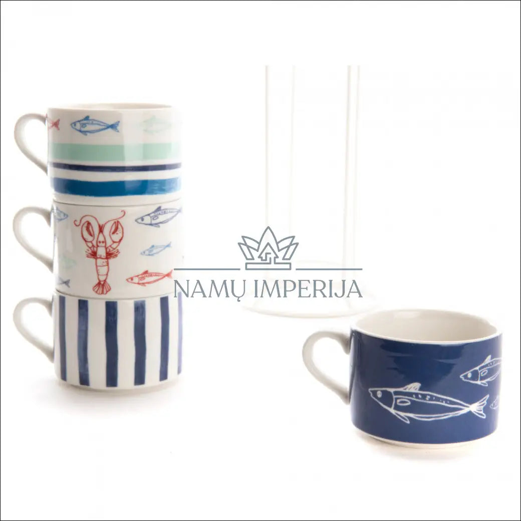 Puodelių komplektas su stovu DI6902 - €15 Save 55% __label:Pristatymas 1-2 d.d., color-balta, color-marga,