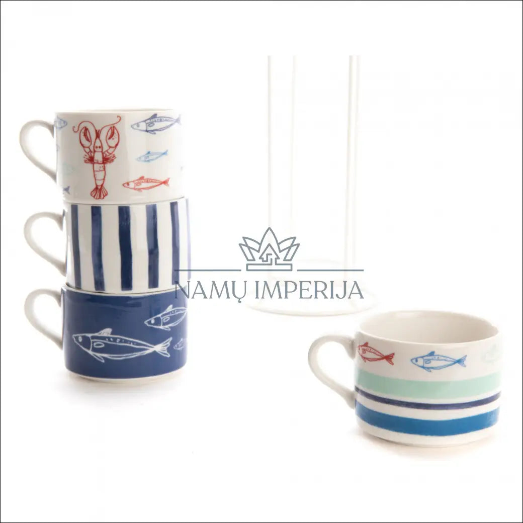 Puodelių komplektas su stovu DI6902 - €15 Save 55% __label:Pristatymas 1-2 d.d., color-balta, color-marga,