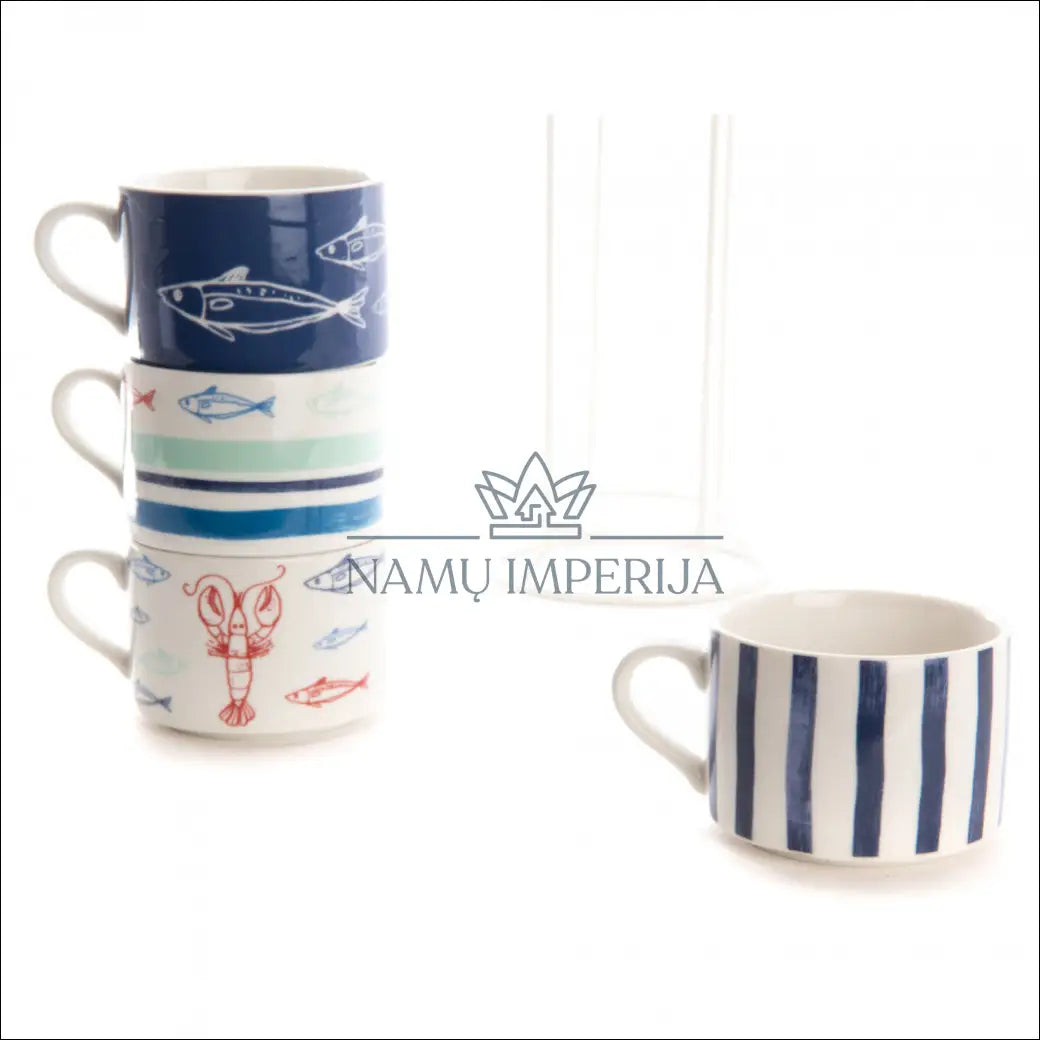 Puodelių komplektas su stovu DI6902 - €15 Save 55% __label:Pristatymas 1-2 d.d., color-balta, color-marga,