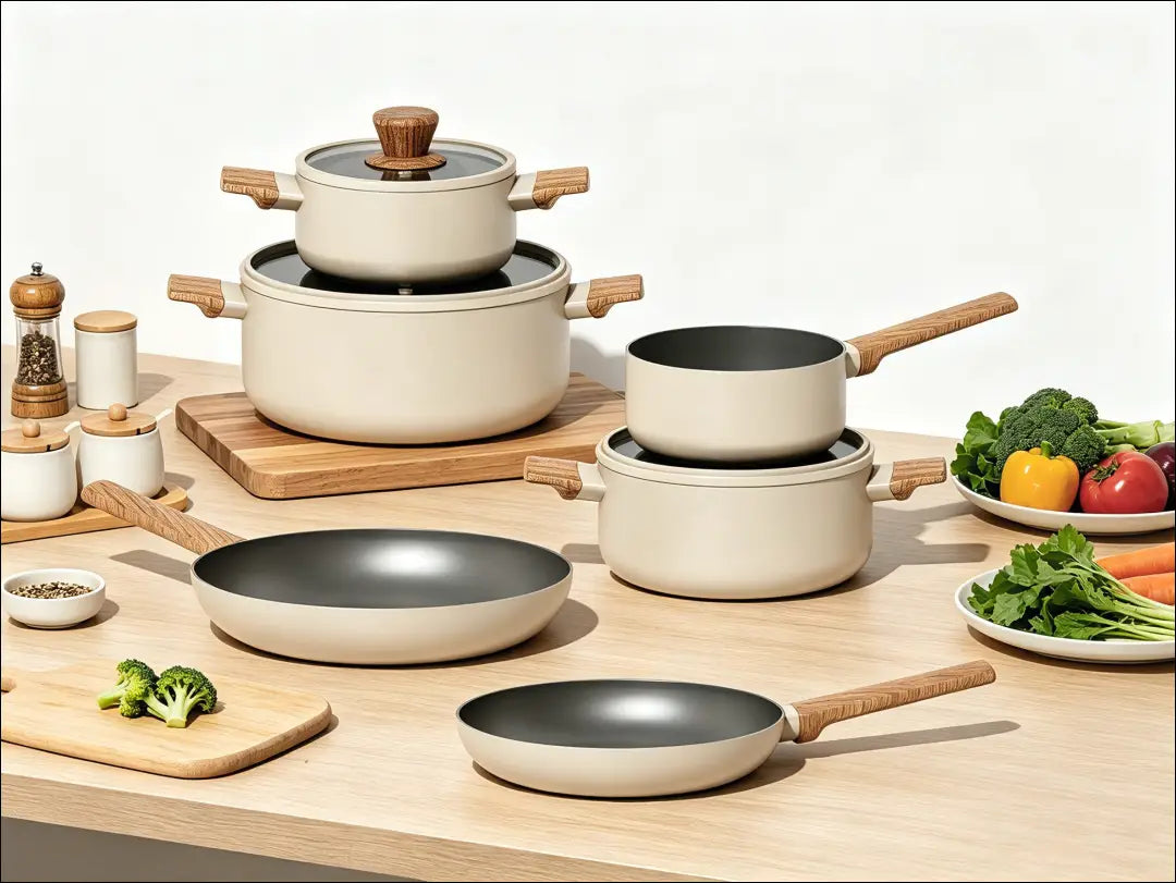Puodų komplektas (9 dalys) DI12692 - €95 Save 50% 50-100, __label:Pristatymas 1-2 d.d., color-smelio, interjeras,