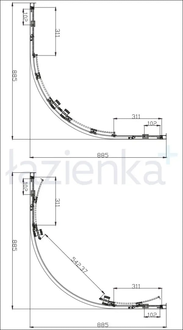 Pusapvalė dušo kabina KI1110 - €211 Save 55% __label:Pristatymas 1-2 d.d., color-sidabrine, kita, material-metalas,