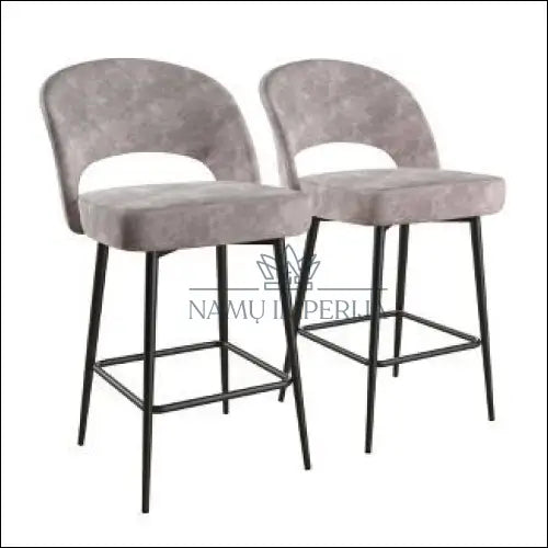 Pusbario kėdė VI1095 - €65 Save 50% 50-100, __label:Pristatymas 1-2 d.d., baro-kedes, color-pilka, material-aksomas €50