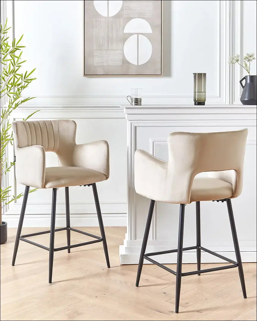 Pusbario kėdė VI1128 - €78 Save 55% 50-100, __label:Pristatymas 1-2 d.d., baro-kedes, color-smelio, material-aksomas