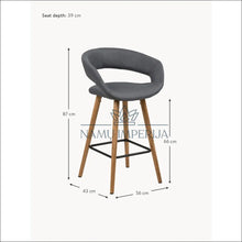 Įkelti vaizdą į galerijos rodinį, Pusbario kėdė VI630 - €90 Save 50% 50-100, baro-kedes, color-pilka, color-ruda, material-gobelenas Baro kėdės
