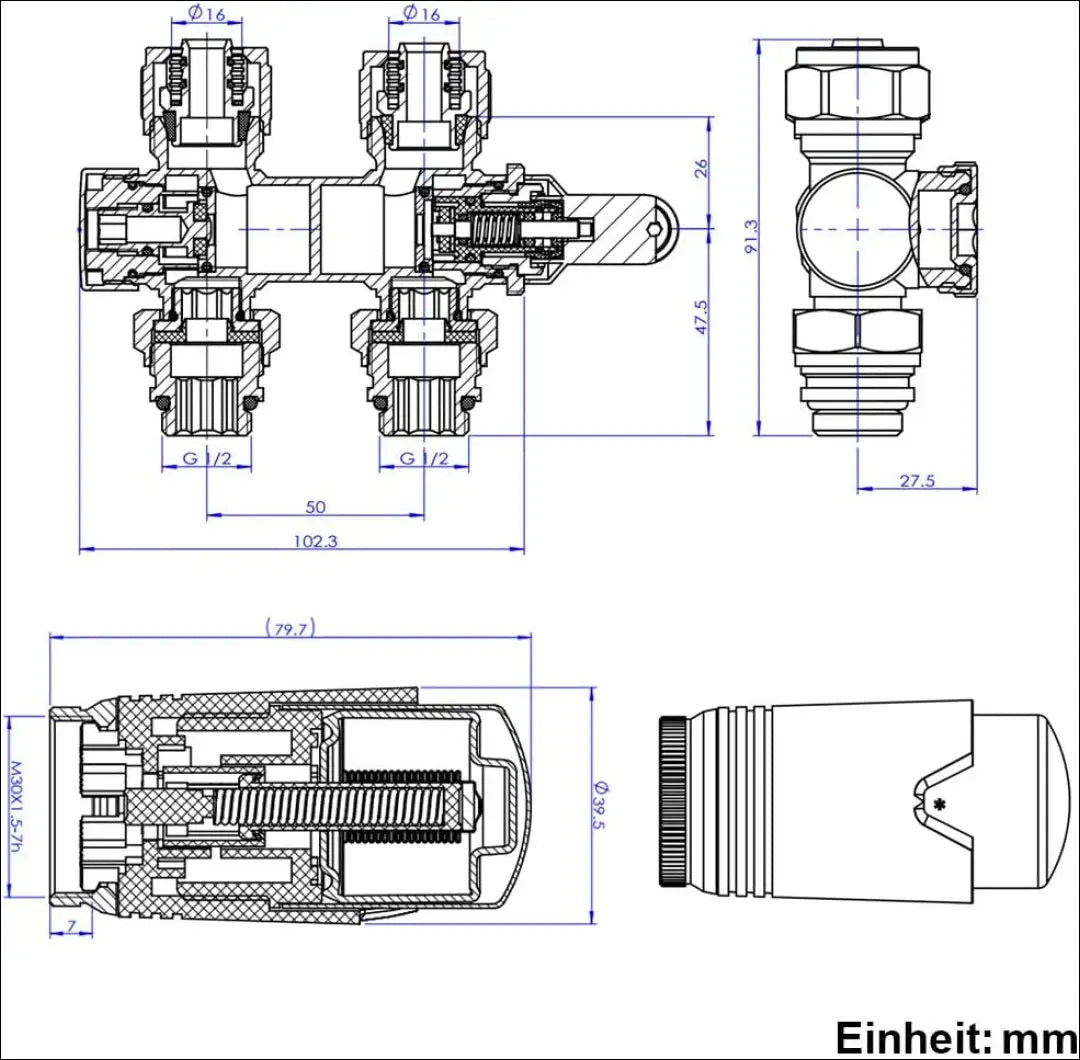 Radiatoriaus termostatas DI11165 - €23 Save 50% __label:Pristatymas 1-2 d.d., color-balta, kita, material-metalas,