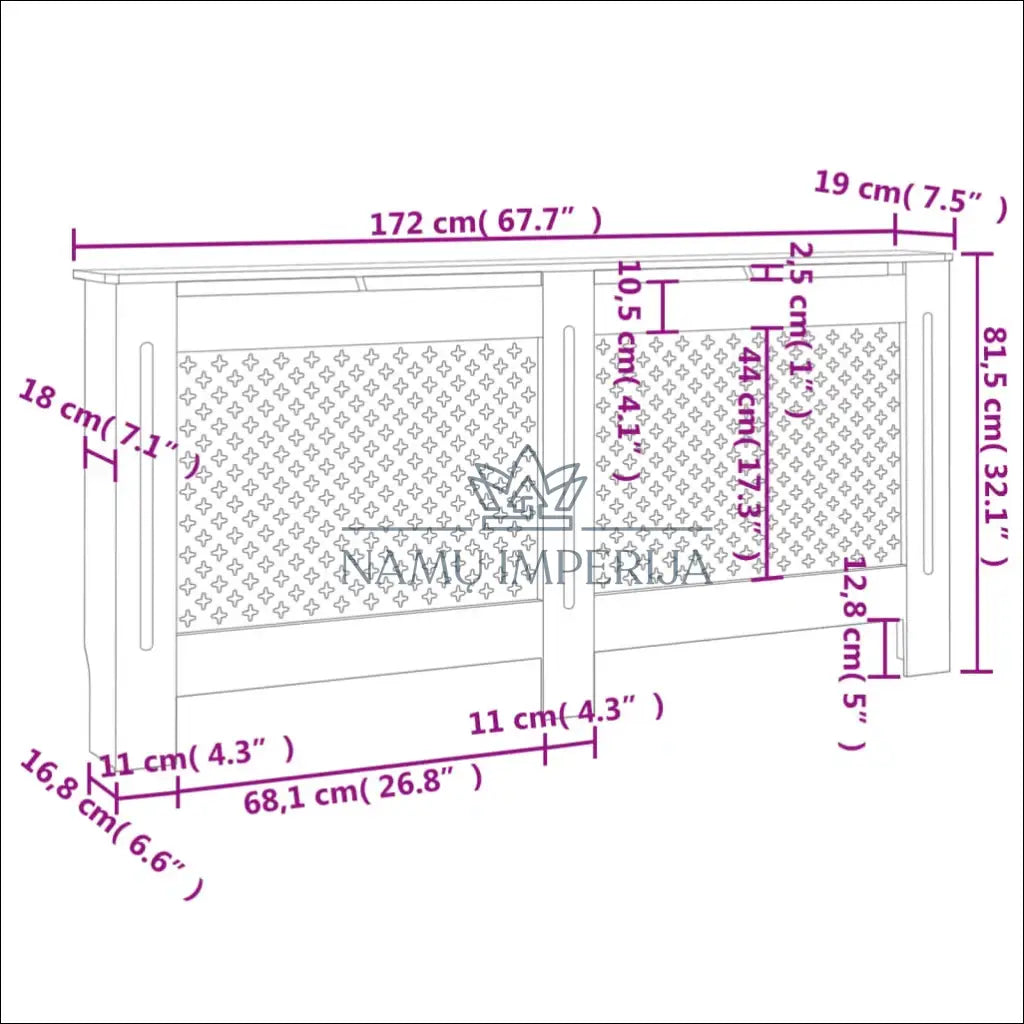 Radiatoriaus uždangalas KI1368 - €79 Save 50% 50-100, __label:Pristatymas 1-2 d.d., color-juoda, kita, konsoles €50