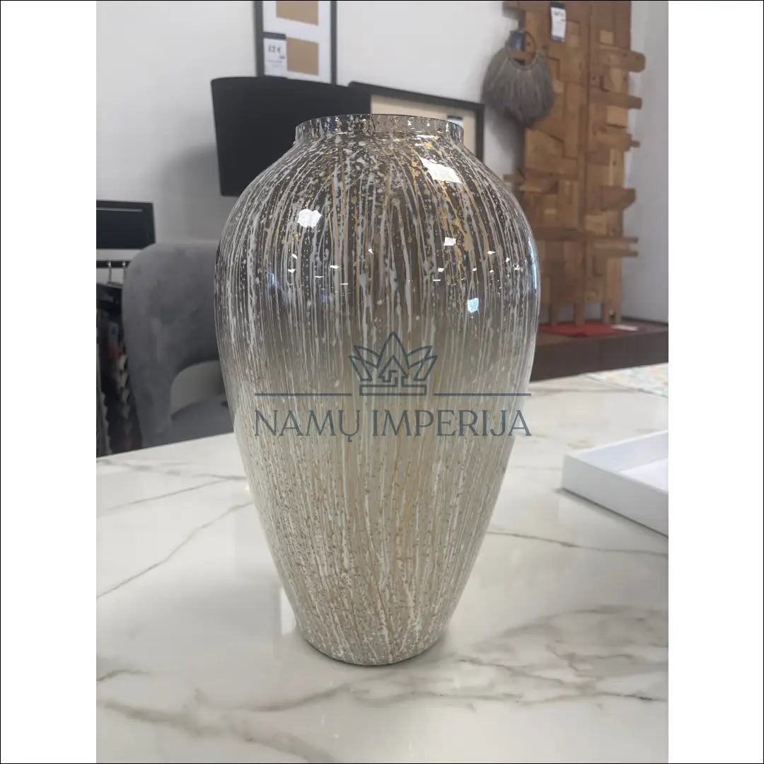 Rankų darbo vaza DI10216 - €90 Save 50% 50-100, __label:Pristatymas 1-2 d.d., color-auksine, color-balta, interjeras