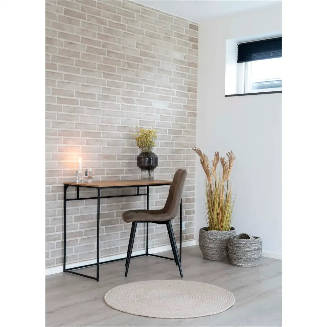 Rašomasis stalas ąžuolo imitacijos su juodu rėmu 100x45x75 cm RD468 - €82 Save 15% 50-100, __label:Pristatymas 5-14