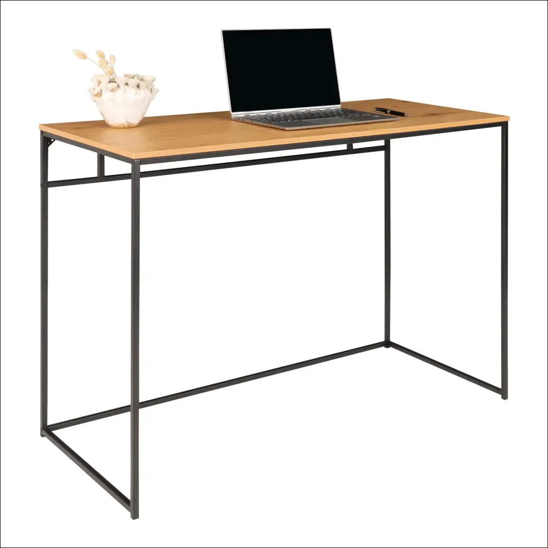 Rašomasis stalas ąžuolo imitacijos su juodu rėmu 100x45x75 cm RD468 - €82 Save 15% 50-100, Natūrali, nordic, Office