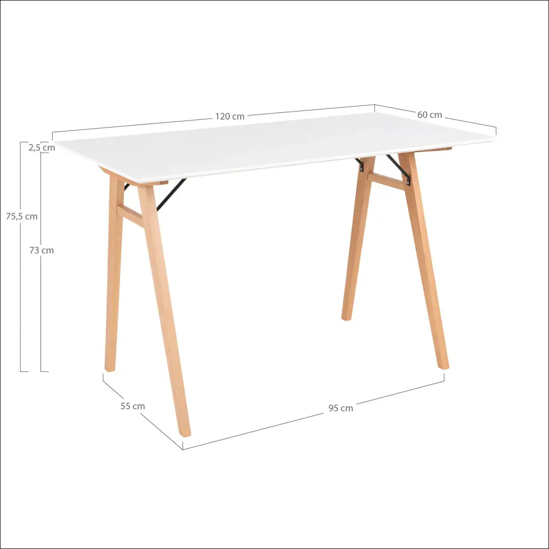 Rašomasis stalas baltas ir natūralios spalvos 120x60x75 cm RD465 - €179 Save 15% 100-200, __label:Pristatymas 5-14