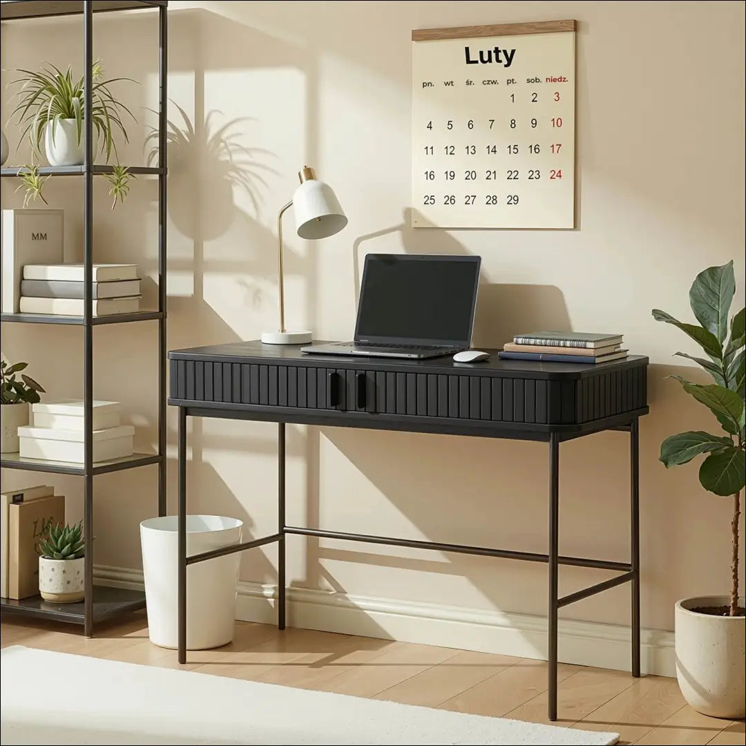 Rašomasis stalas iš MDF juodos spalvos 120 cm TE347 - €240 Save 15% __label:Pristatymas 5-14 d.d., elite, over-200,