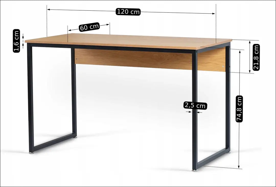 Rašomasis stalas iš MDF juodos spalvos / ąžuolo 120 cm TE201 - €93 Save 15% 50-100, __label:Pristatymas 5-14 d.d.,