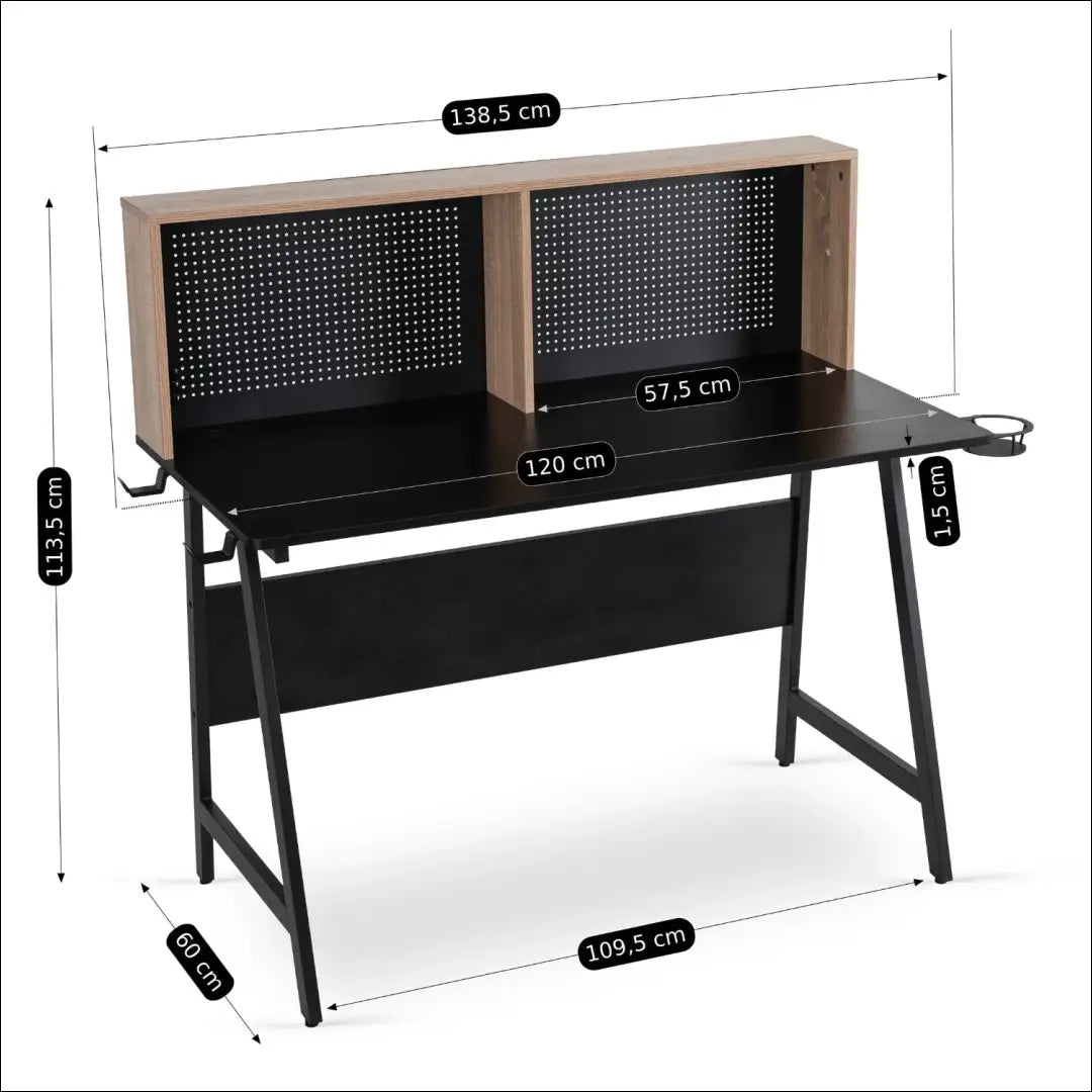 Rašomasis stalas iš MDF juodos spalvos / ąžuolo 138,5 cm TE352 - €98 Save 15% 50-100, __label:Pristatymas 5-14 d.d.,