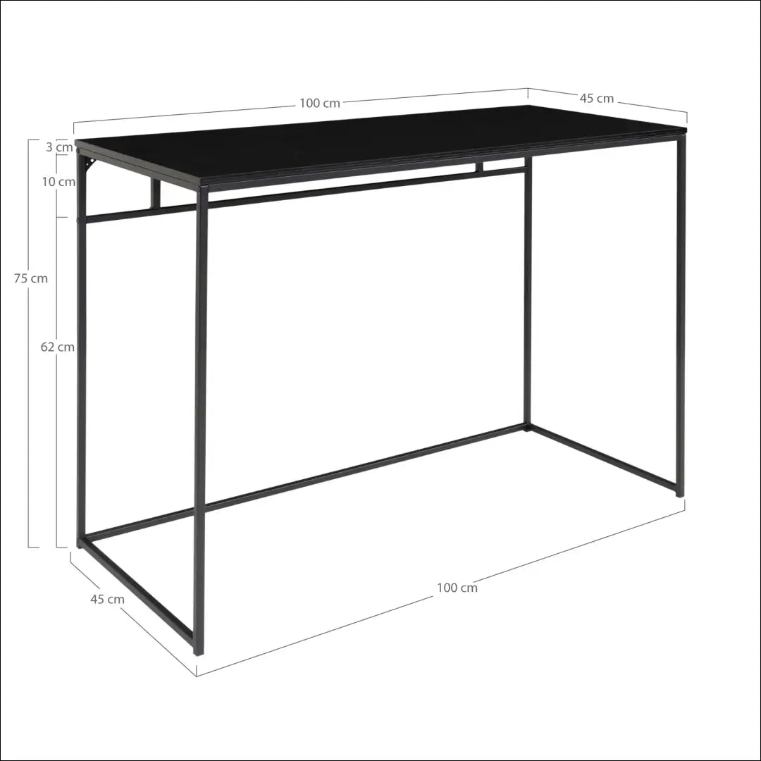 Rašomasis stalas juodas su juodu rėmu 100x45x75 cm RD467 - €82 Save 15% 50-100, __label:Pristatymas 5-14 d.d., Juoda,