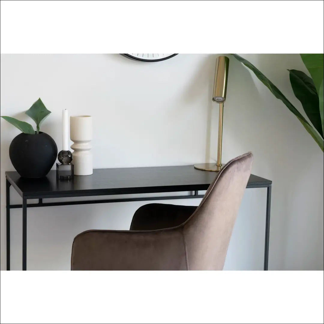 Rašomasis stalas juodas su juodu rėmu 100x45x75 cm RD467 - €82 Save 15% 50-100, __label:Pristatymas 5-14 d.d., Juoda,