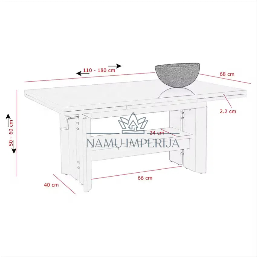 Reguliuojamas kavos staliukas SI1801 €45 Save 80% 25 50, __label:Pristatymas 1 2 d.d., color balta, material mediena,