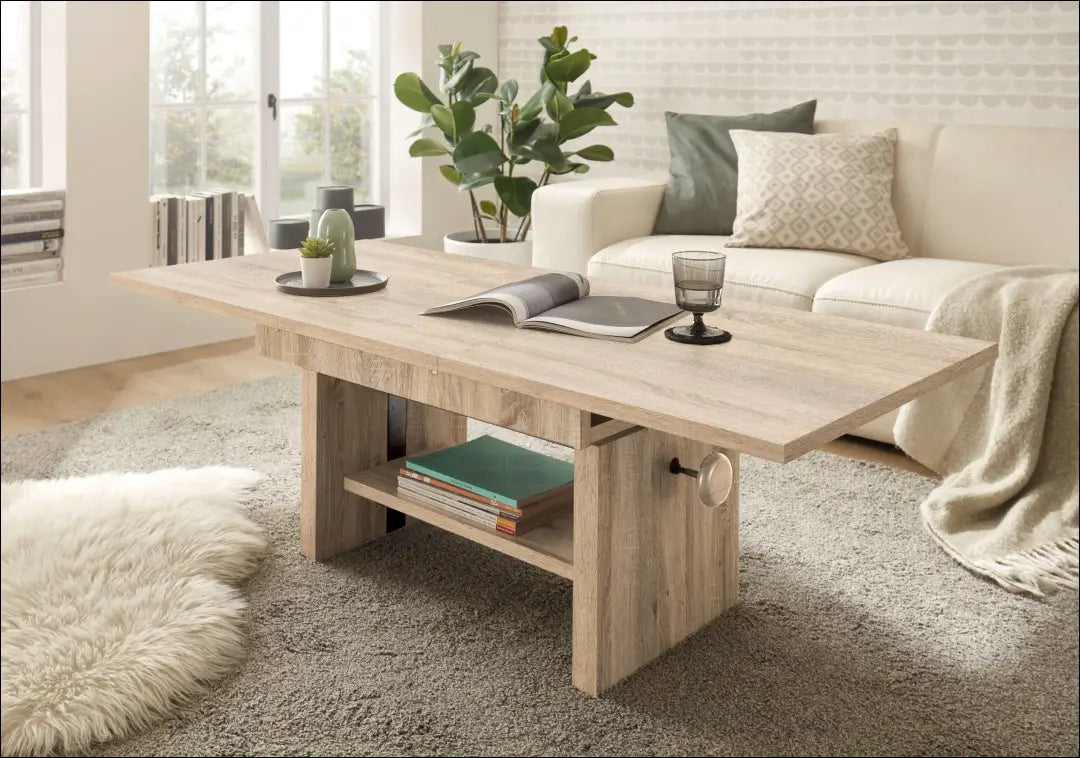 Reguliuojamas kavos staliukas - transformeris SI2024 - €100 Save 65% 100-200, __label:Pristatymas 1-2 d.d., color-ruda,