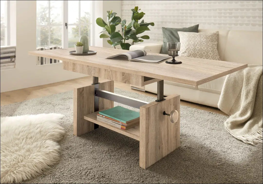 Reguliuojamas kavos staliukas - transformeris SI2024 - €100 Save 65% 100-200, __label:Pristatymas 1-2 d.d., color-ruda,