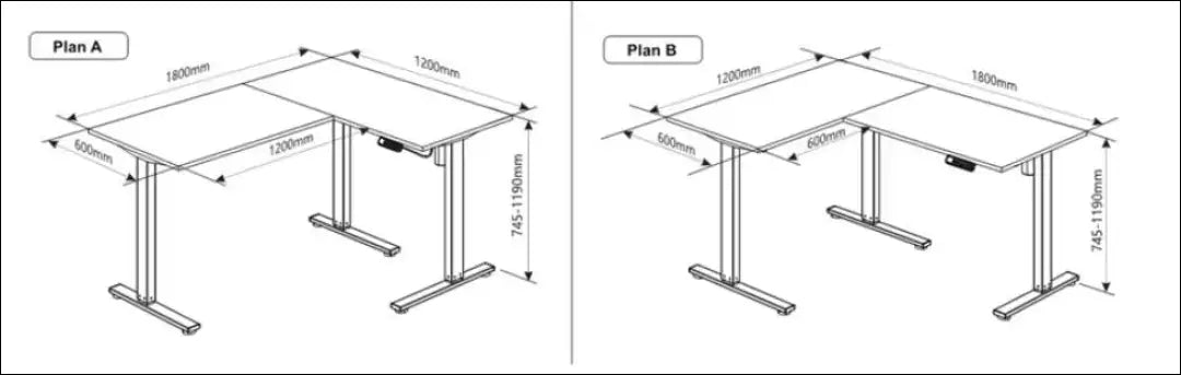 Reguliuojamo aukščio kampinis darbo stalas BI287 - €170 Save 50% 100-200, __label:Pristatymas 1-2 d.d., biuro-baldai,