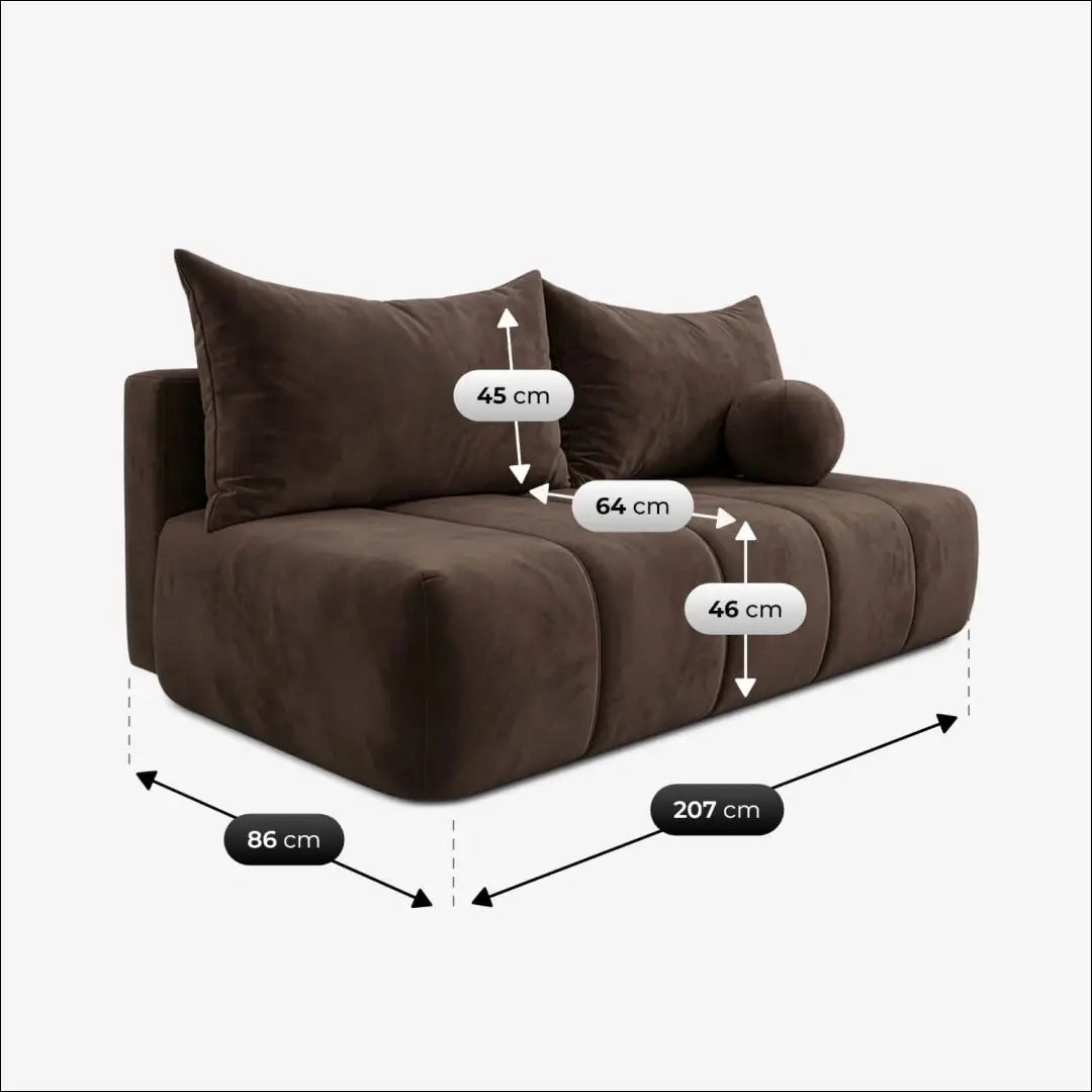 Ruda aksominė sofa-lova TE2487 - €653.38 Save 15% __label:Pristatymas 5-14 d.d., Newelite Naujausi produktai | Namų