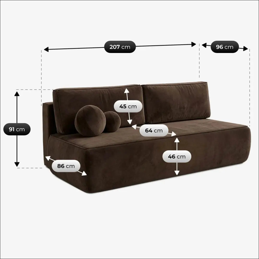 Ruda aksominė sofa-lova TE2508 - €639.56 Save 15% __label:Pristatymas 5-14 d.d., Newelite Naujausi produktai | Namų
