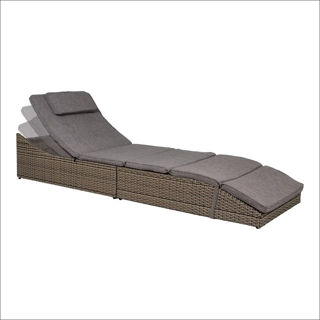 Saulės gultas poliratanas kubu pilka su pagalvėle RD1076 - €317 Save 15% __label:Pristatymas 5-14 d.d., Deck chairs,